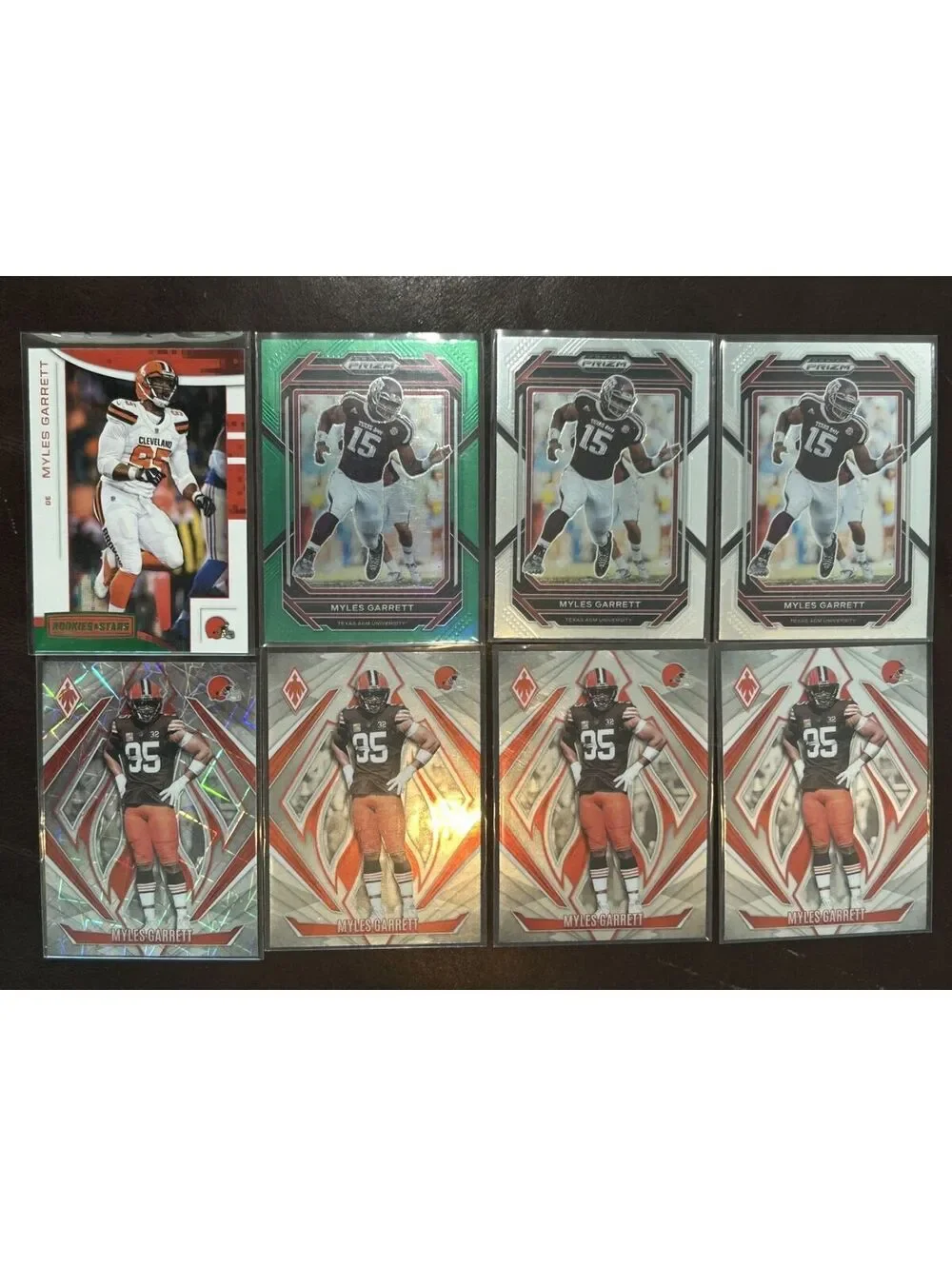 MYLES GARRETT PANINI COLLECTION 8 NM ROOKIES & STARS/PRIZM/PHOENIX LOT + INSERTS